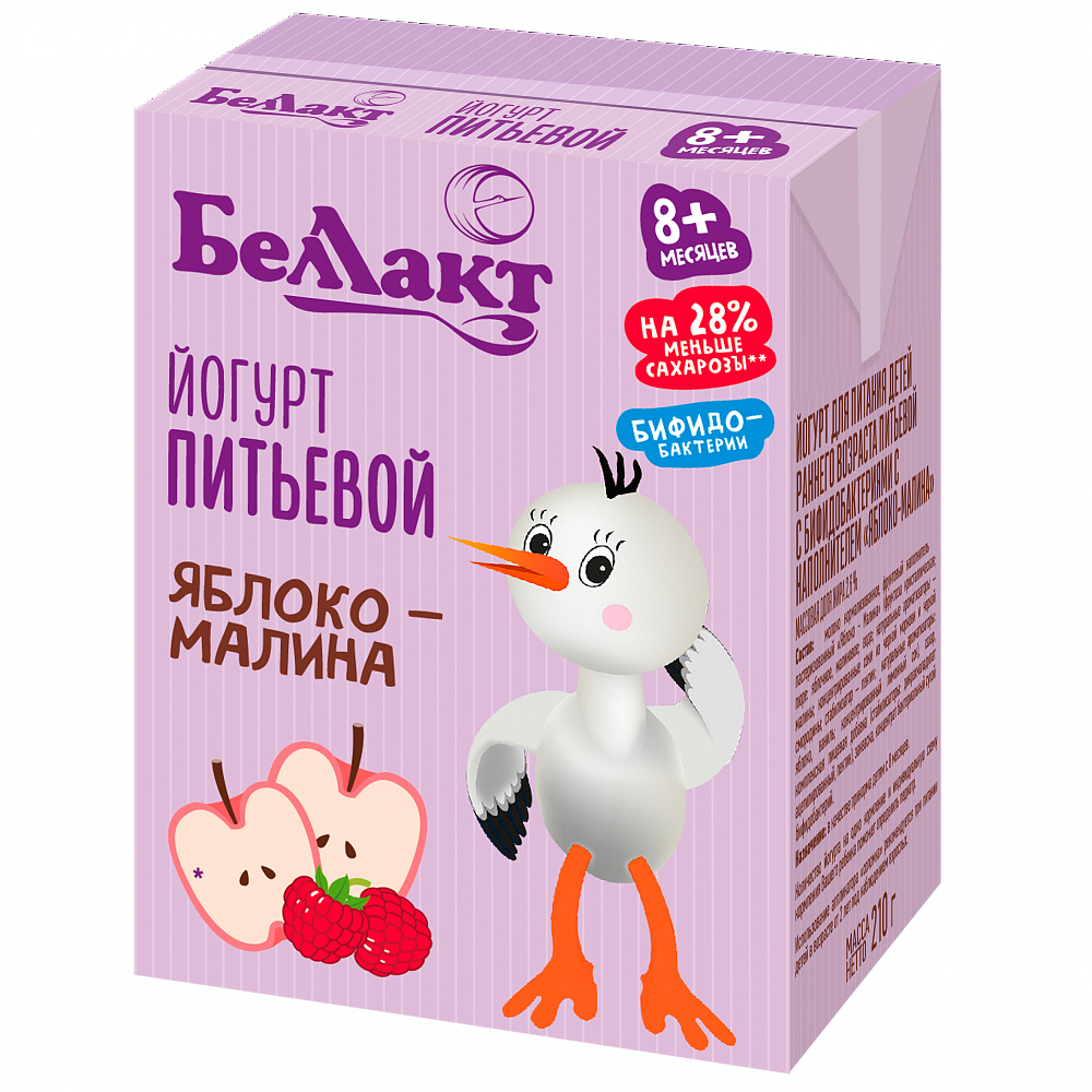 Йогурт для питания детей раннего возраста питьевой «Яблоко-малина» с бифидобактериями 